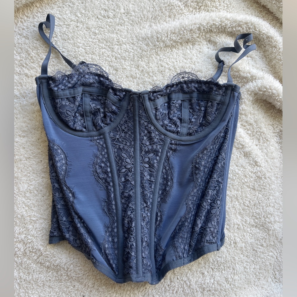 Urban outfitters modern love blue corset size small
